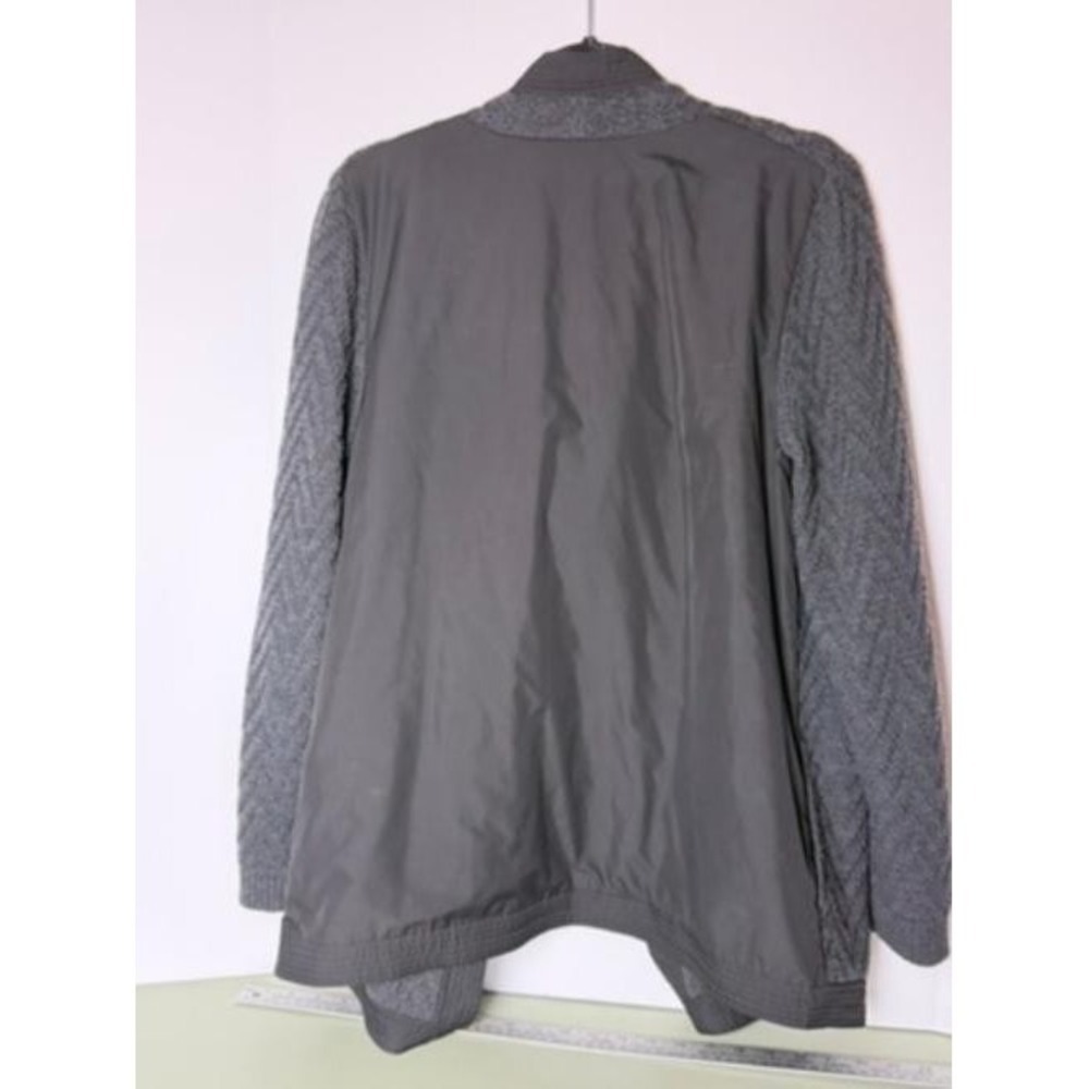 Lafayette 148 New York Cardigan Womens L Gray Merino Wool Open Front Sweater - Picture 11 of 13
